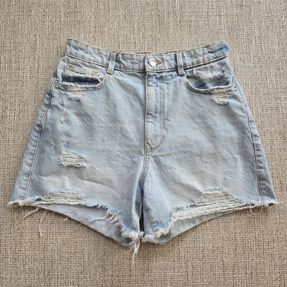 Zara High Waist Jean Shorts - Picture 2 of 6